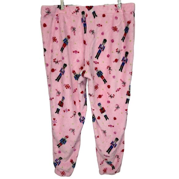 2/$15 Joyspun Plush Nutcracker Jogger Pants Pink Pajama Christmas Plus Size 2X - Picture 3 of 5